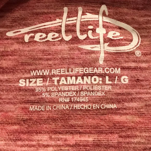 NWT Reel Life Men’s long sleeve UV tee Size Large - Picture 4 of 6